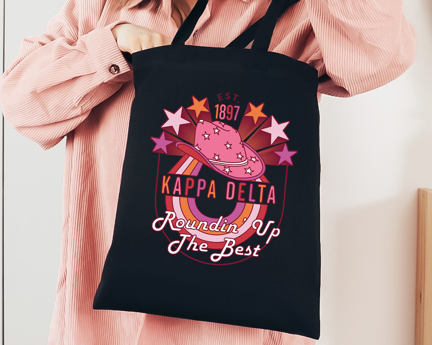 Kappa Delta Roundin' Up the Best Sorority Tote Bag _ 34609g