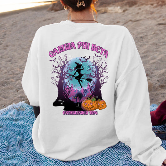 Gamma Phi Beta Halloween Witch Sorority Sweatshirt _ 36240g