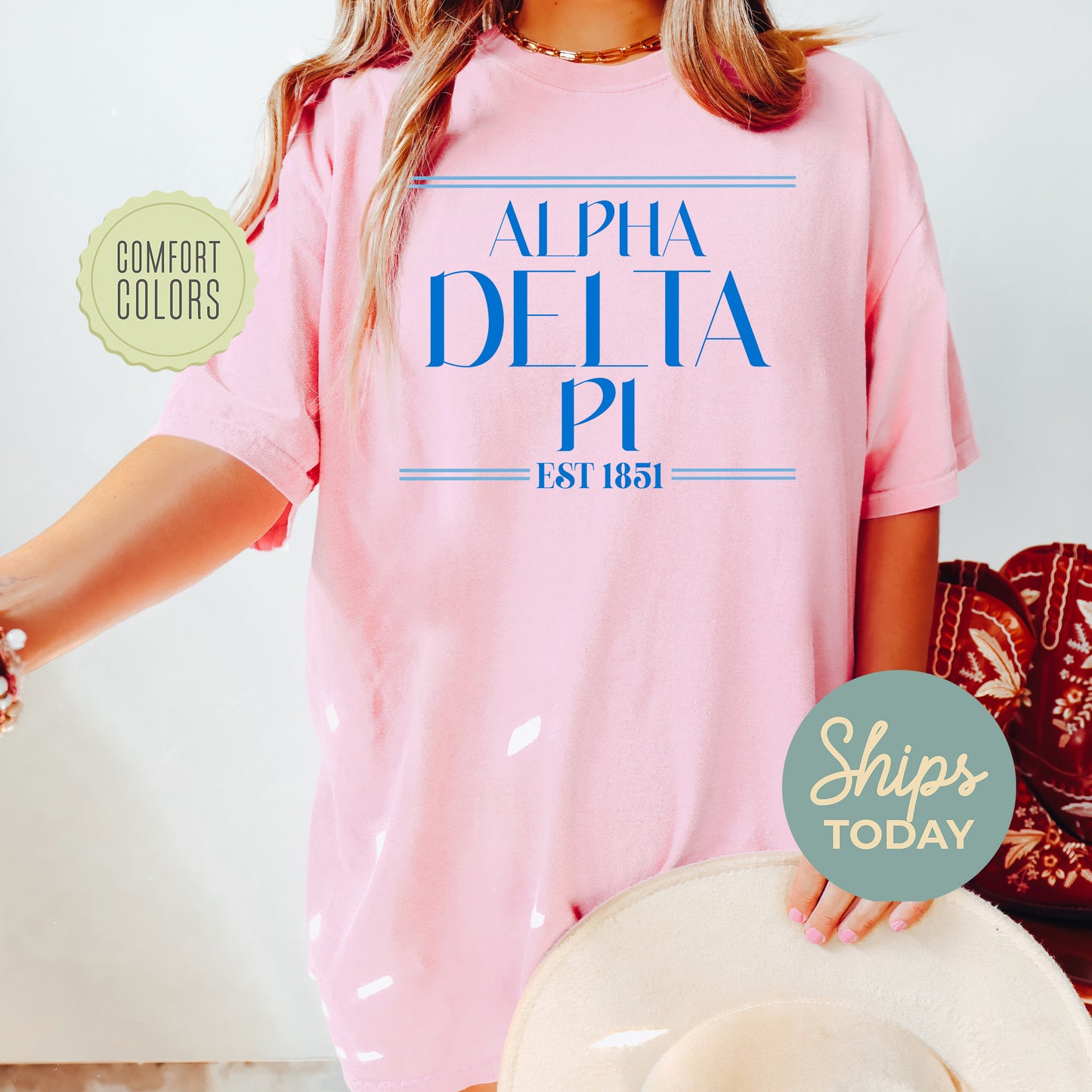 Alpha Delta Pi Greek Harmony Comfort Colors Sorority T-shirt _ 34965g