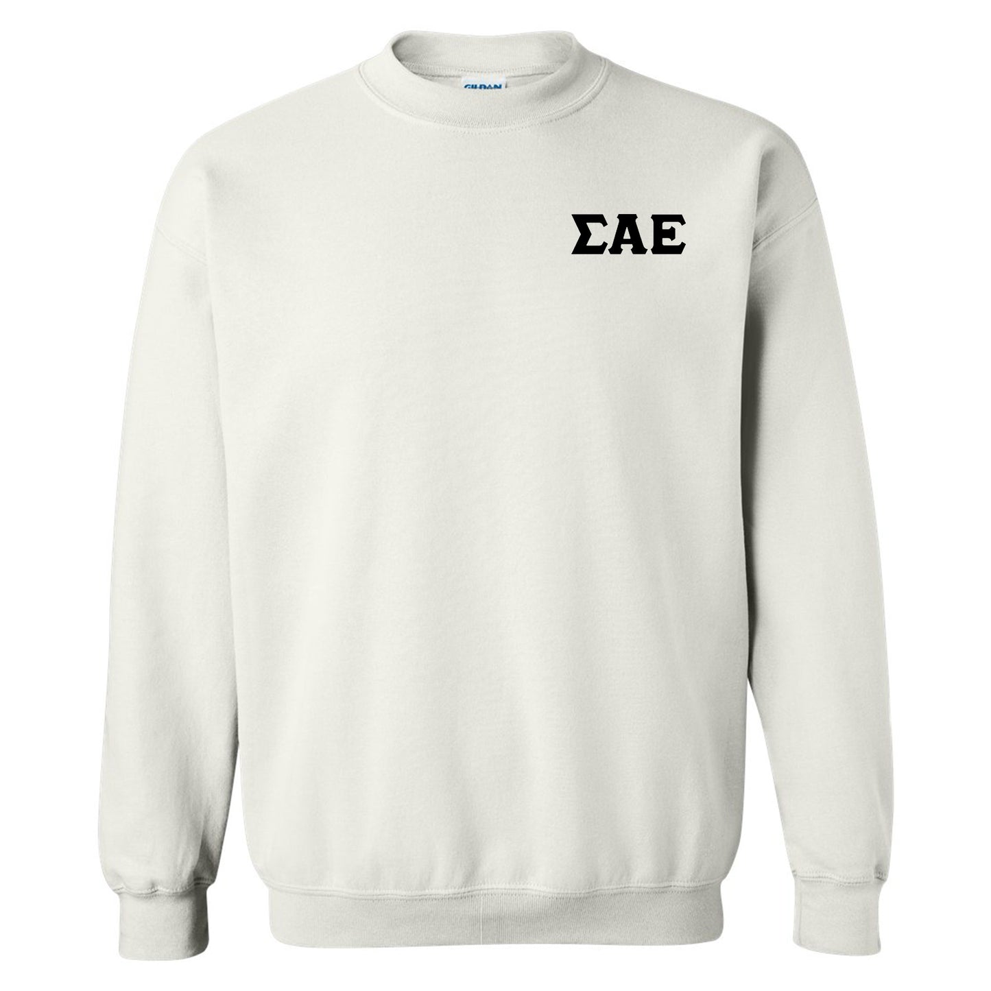 a white sweatshirt with the word eae printed on it