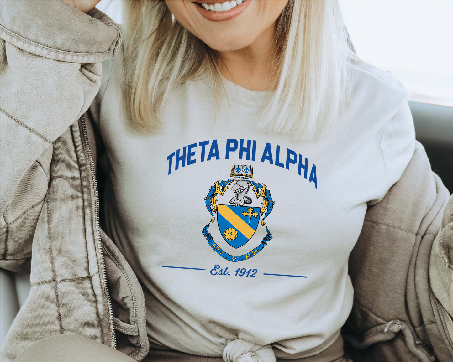 Theta Phi Alpha Loyalty Crest Sorority T-shirt _ 4444g