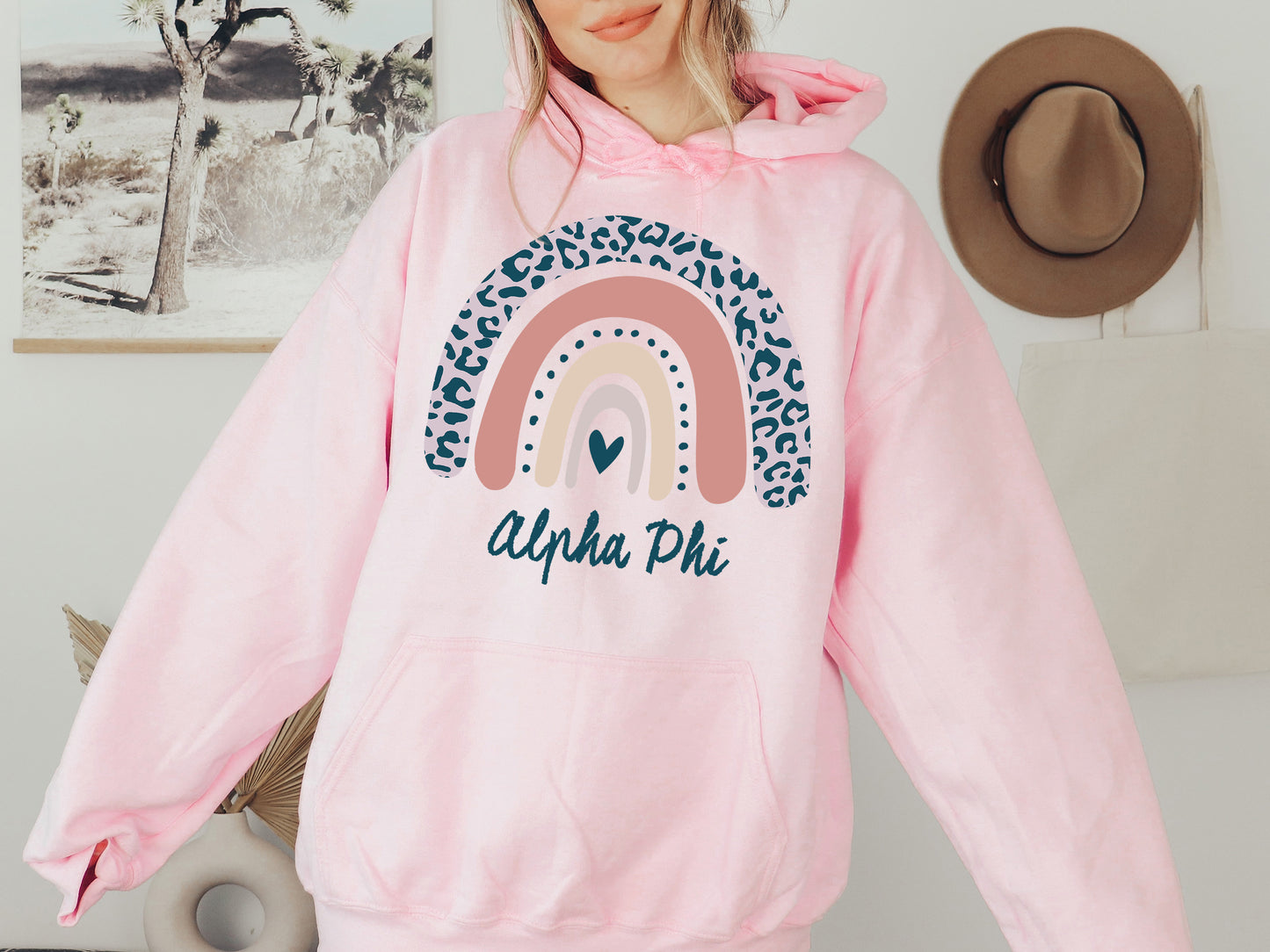 Alpha Phi Greek Rainbow Sorority Hoodie _ 2738g
