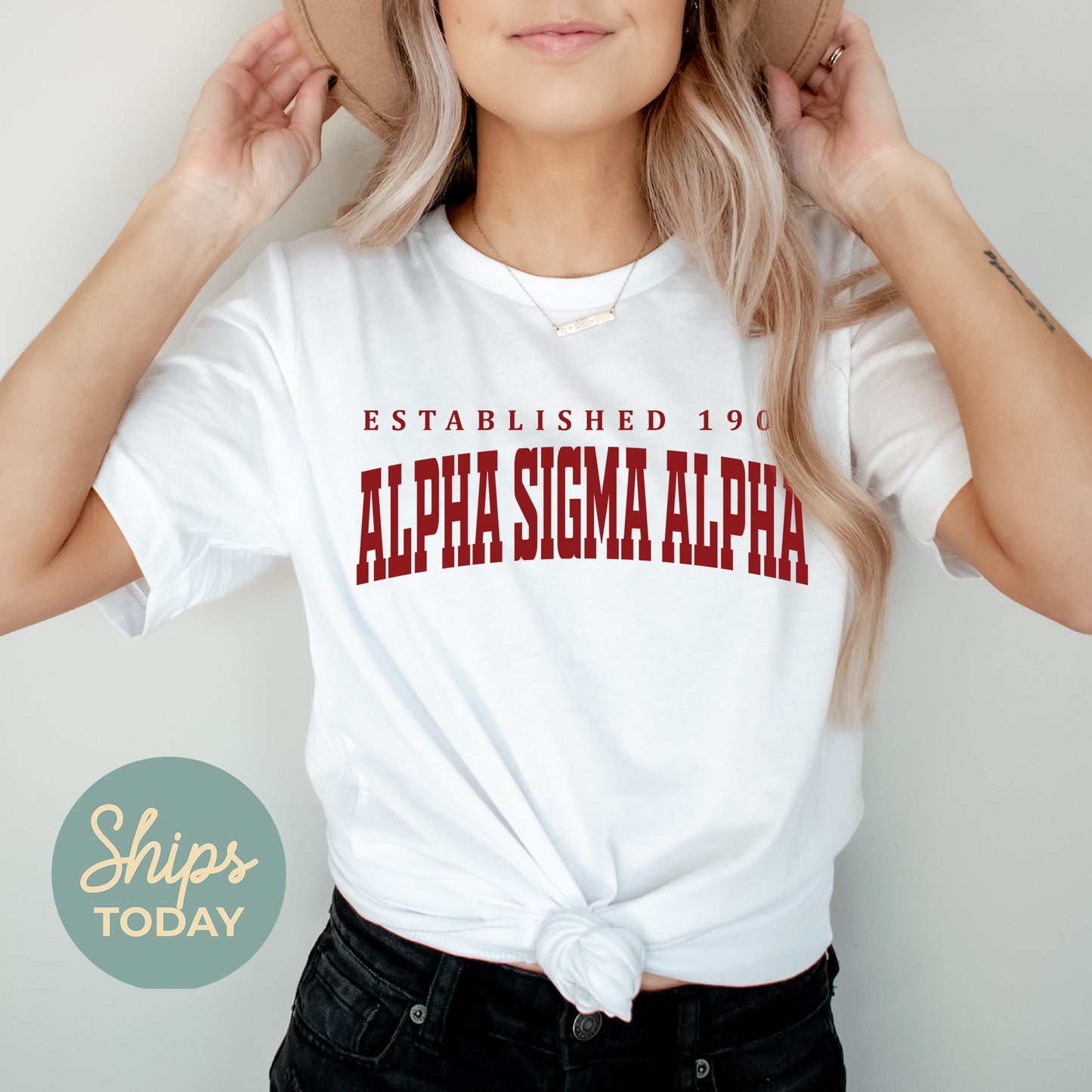 Alpha Sigma Alpha Bold Letters Sorority T-shirt _ 35126g