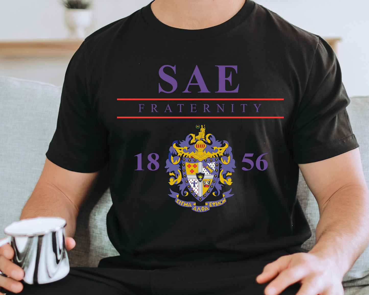 Sigma Alpha Epsilon Iconic Crest Fraternity T-shirt _ 31138g