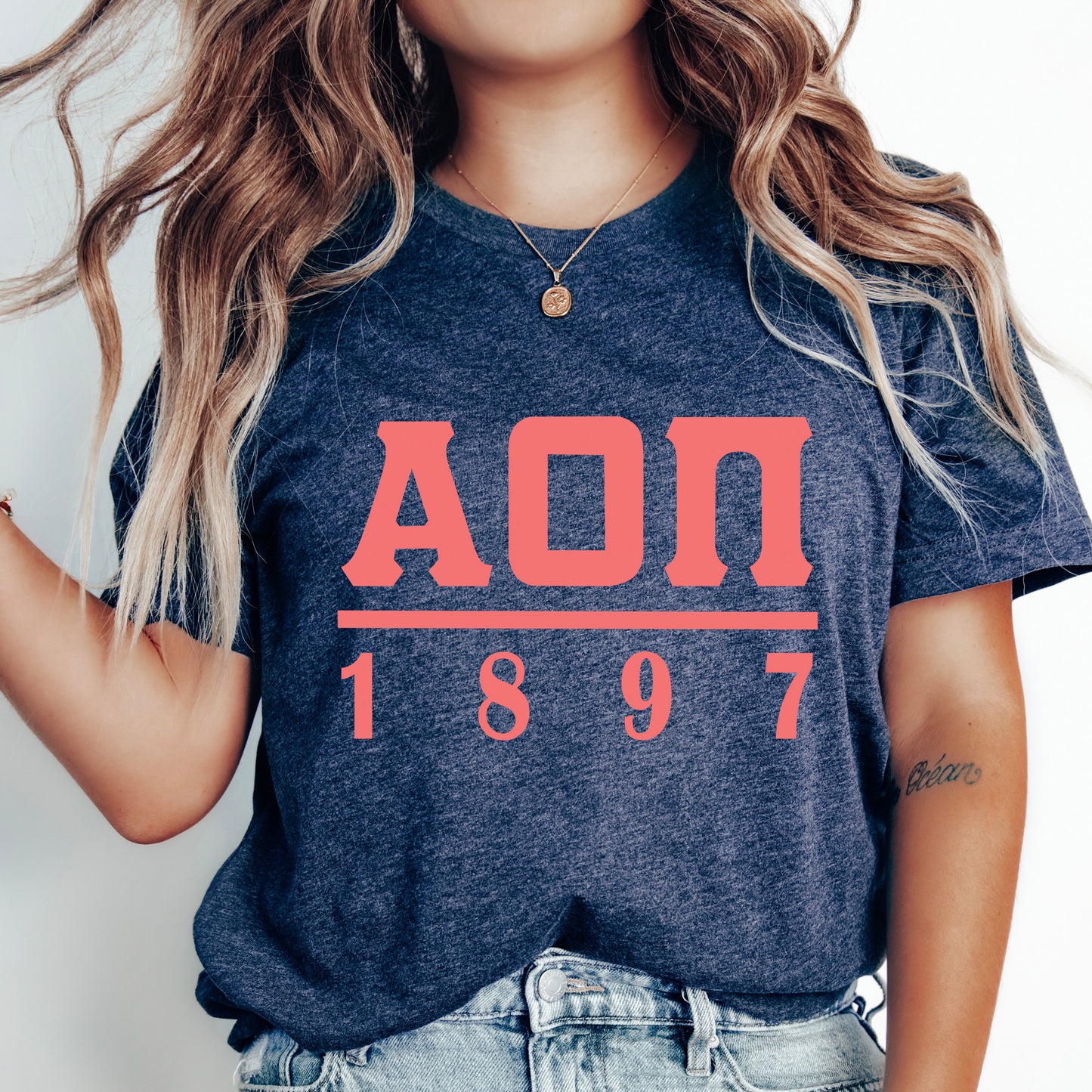 Alpha Omicron Pi Monochromatic Sorority T-shirt _ 30847g