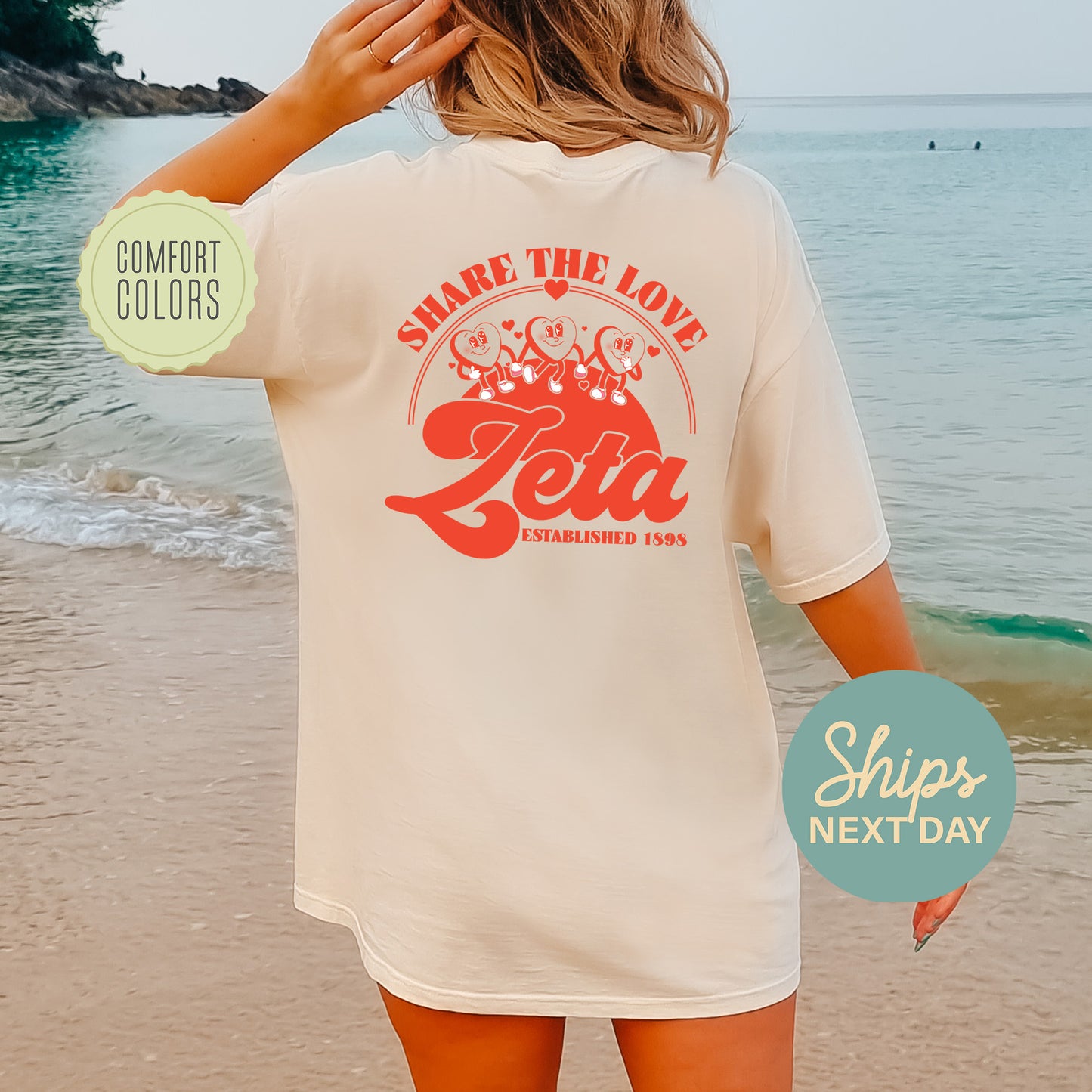 Zeta Tau Alpha Share the Love Comfort Colors Sorority T-shirt _ 33257g
