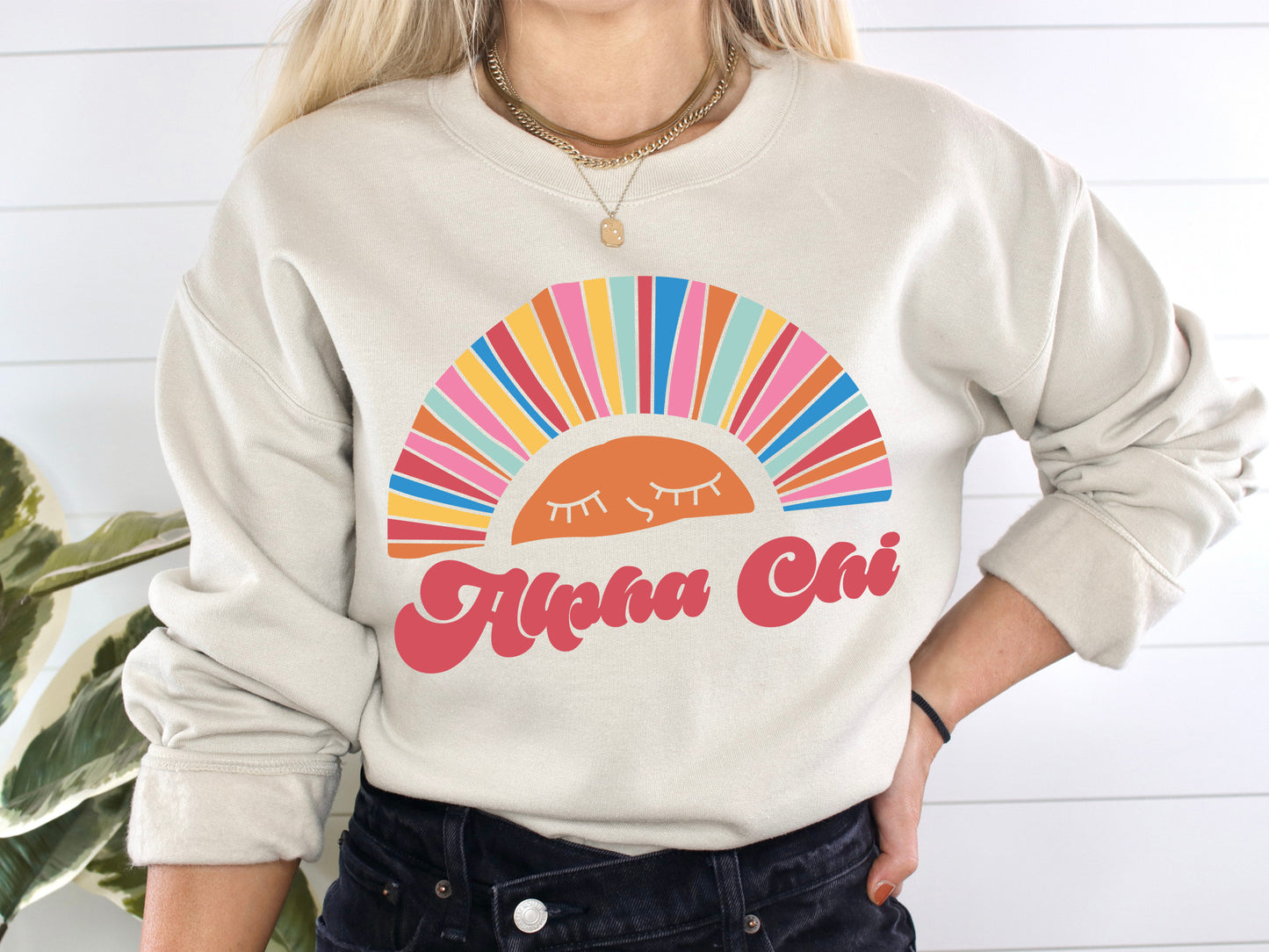 Alpha Chi Omega Sunshine Sorority Sweatshirt _ 3307g