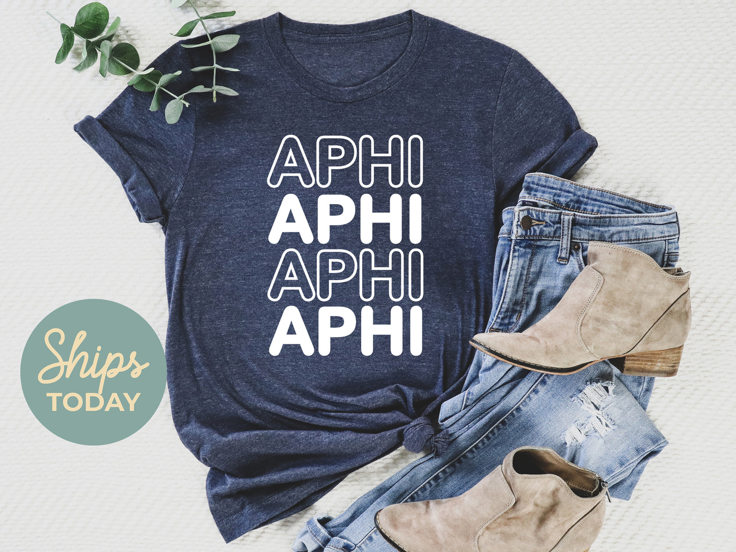 Alpha Phi Bold Bubble Letter Sorority T-shirt _ 2217g