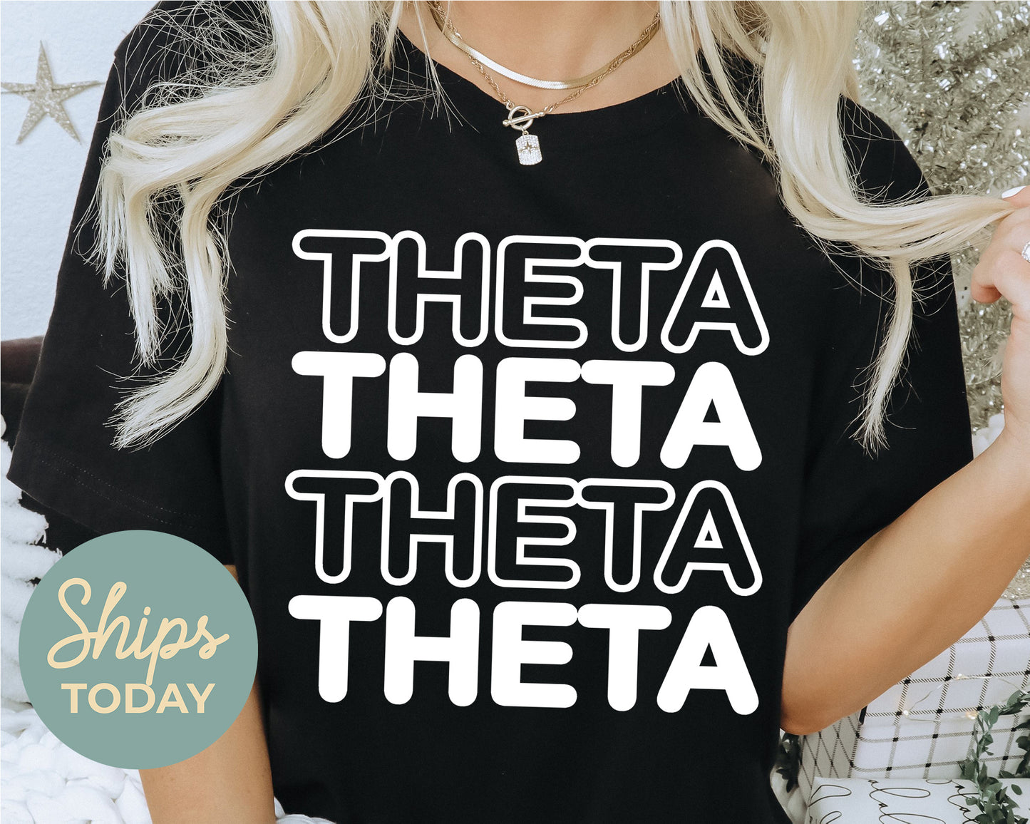 Kappa Alpha Theta Bold Bubble Letter Sorority T-shirt _ 2227g