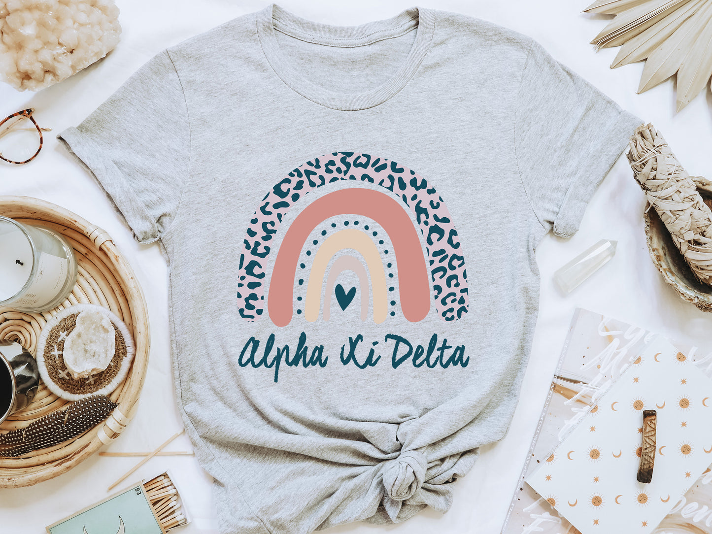 Alpha Xi Delta Greek Rainbow Sorority T-shirt _ 2741g