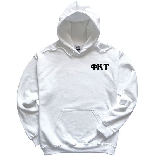 a white hoodie with the word tkd on it