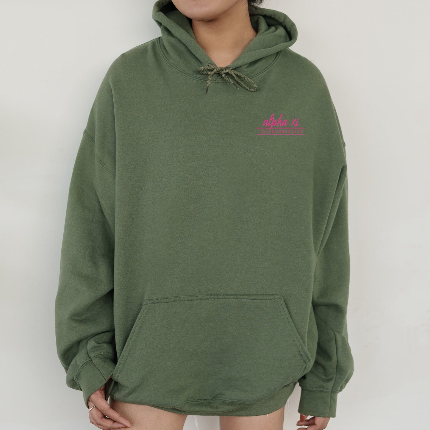 Alpha Xi Delta Classic Pink Sorority Hoodie  _ 39094g