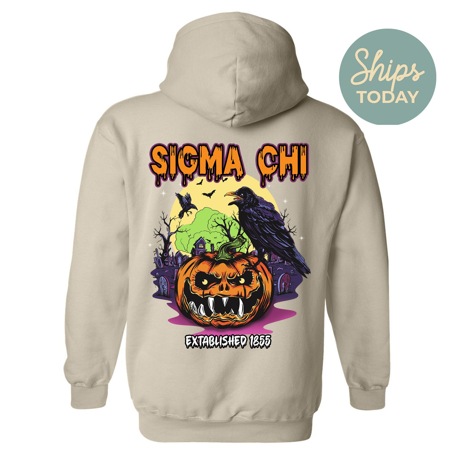 Sigma Chi Halloween Bats Fraternity Hoodie _ 36274g