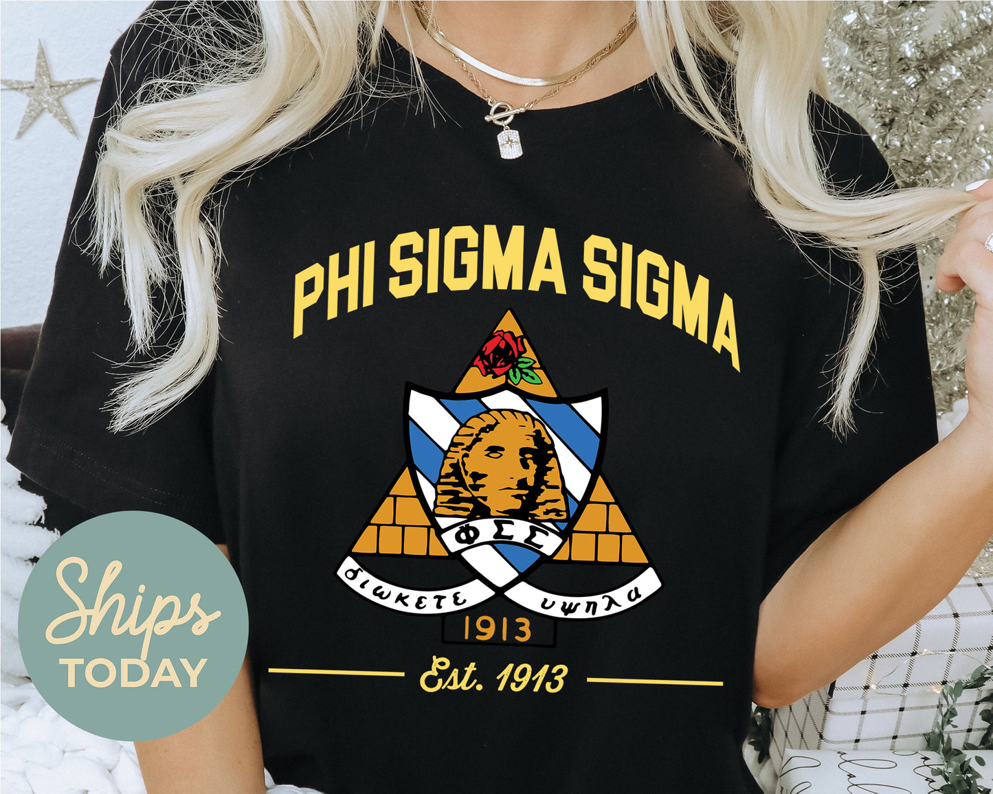 Phi Sigma Sigma Loyalty Crest Sorority T-shirt _ 4439g