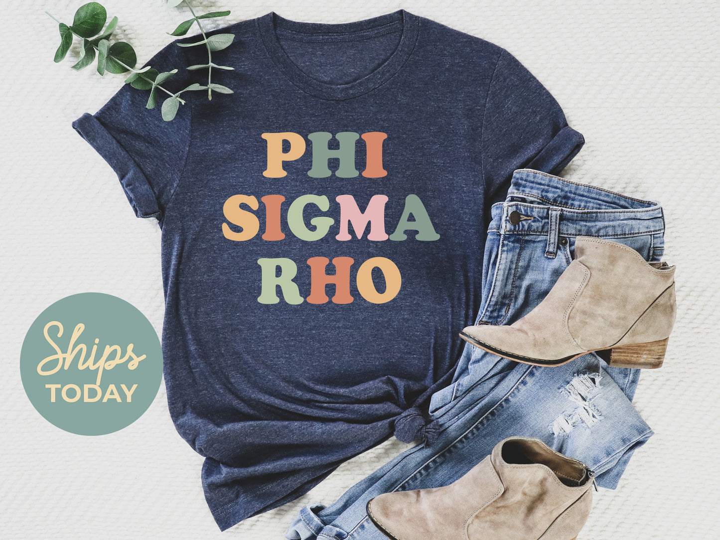 Phi Sigma Rho Bright and Colorful Sorority T-shirt _ 3477g