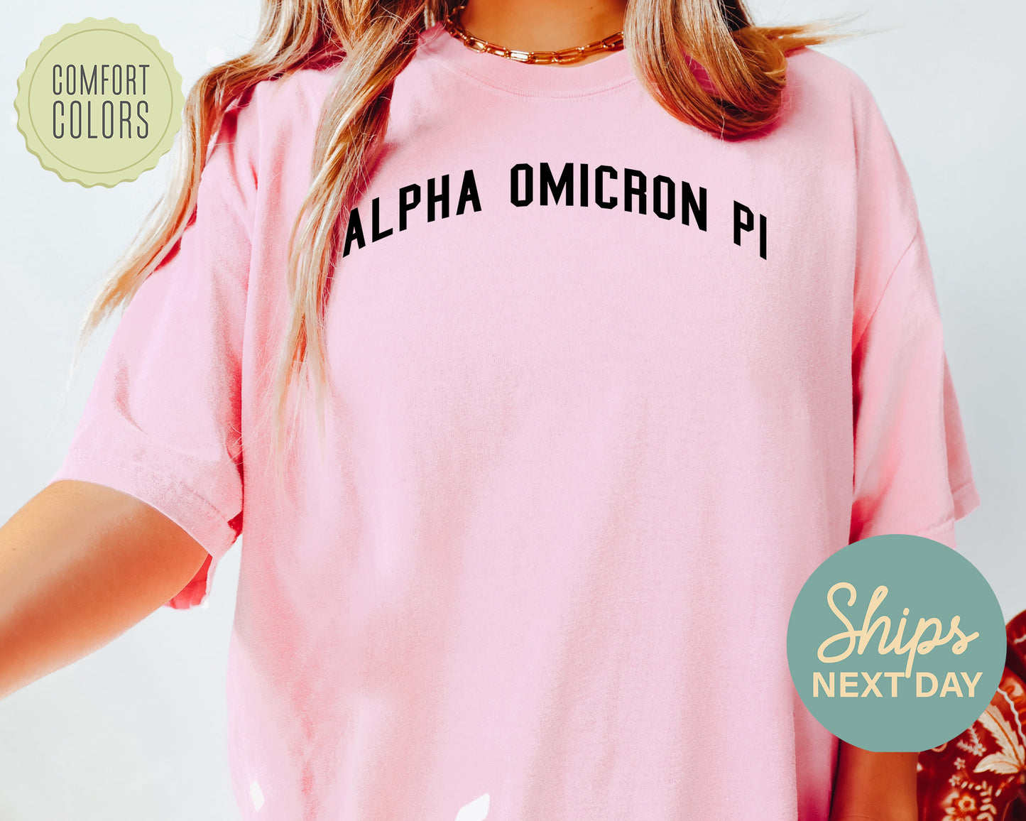 Alpha Omicron Pi Just Bold Comfort Colors Sorority T-shirt _ 2373g