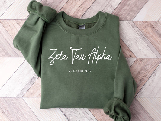 Zeta Tau Alpha Flashy Alumna Sorority Sweatshirt _ 2550g