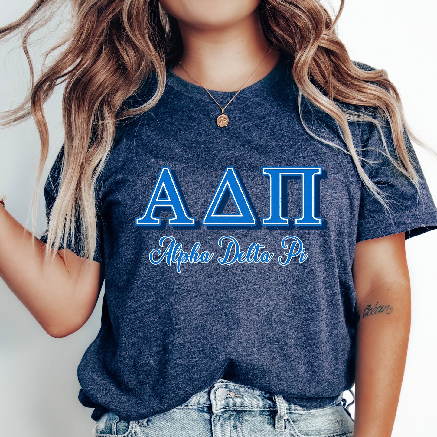 Alpha Delta Pi Greek Colors Sorority T-shirt _ 36070g