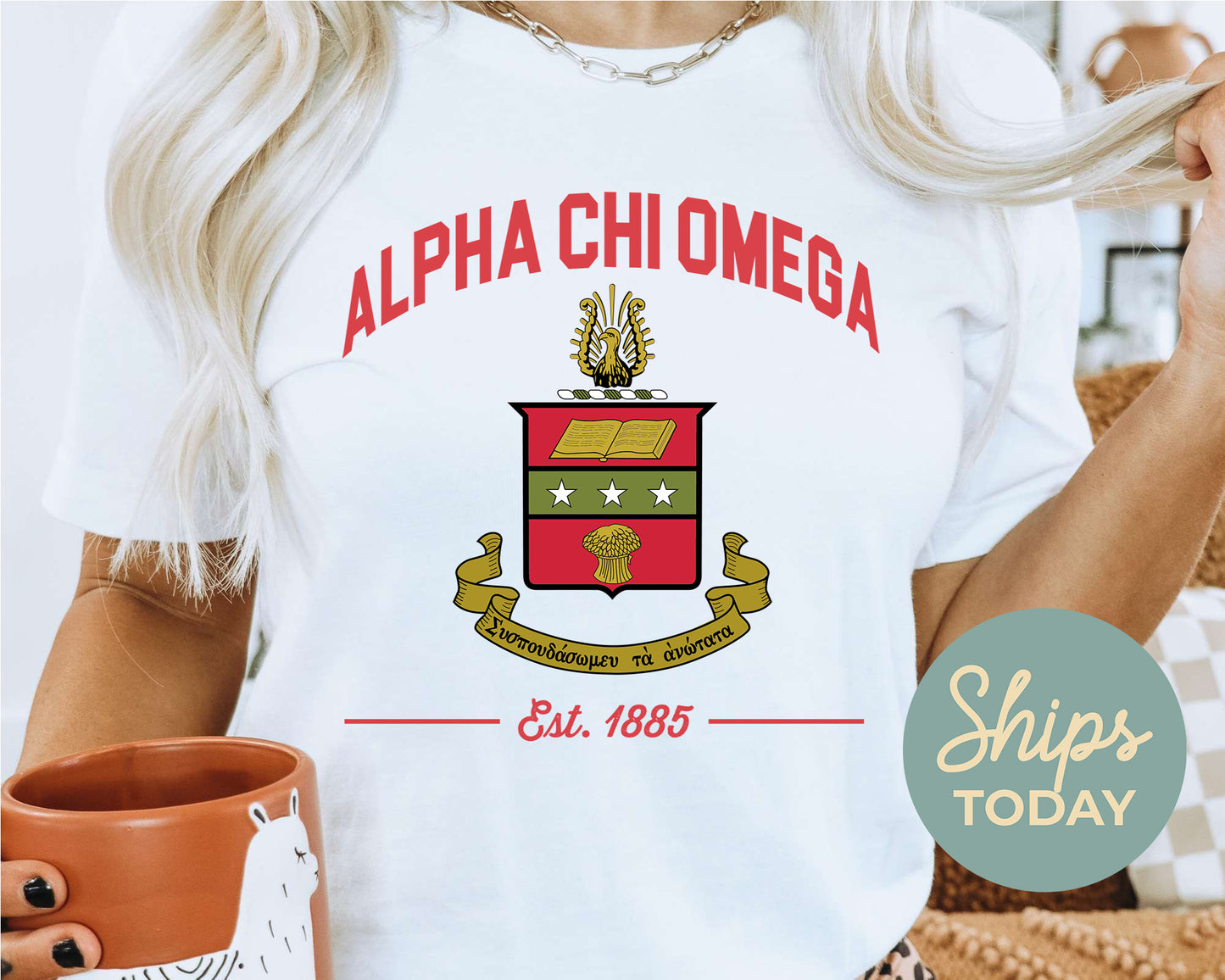 Alpha Chi Omega Loyalty Crest Sorority T-shirt _ 4420g