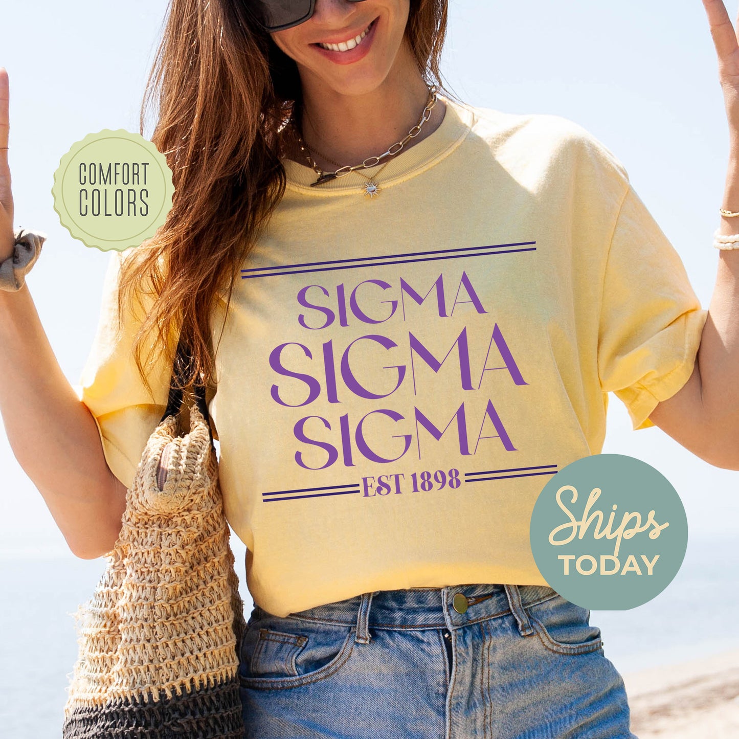 Sigma Sigma Sigma Greek Harmony Comfort Colors Sorority T-shirt _ 34987g