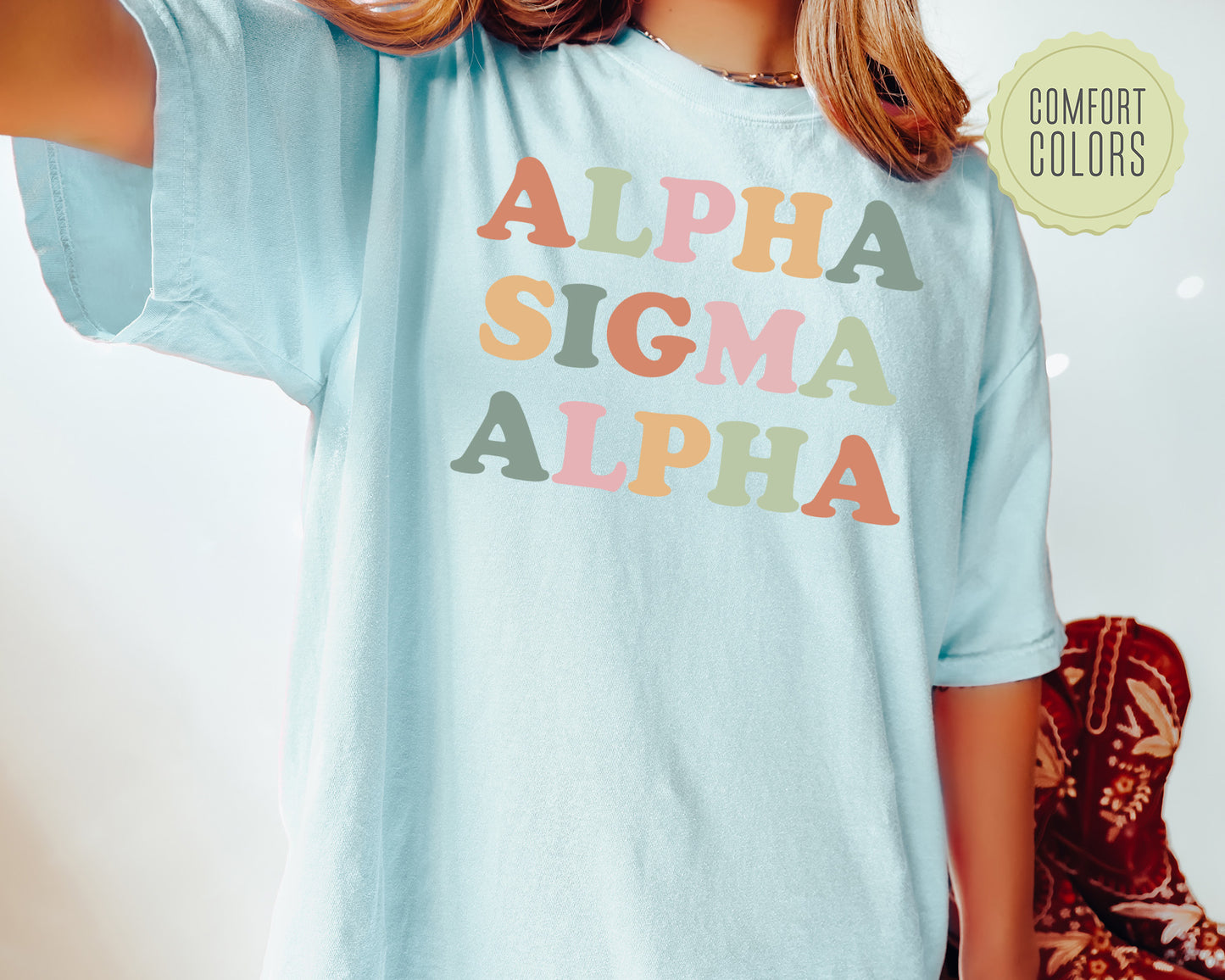 Alpha Sigma Alpha Bright and Proud Comfort Colors Sorority T-shirt _ 420g
