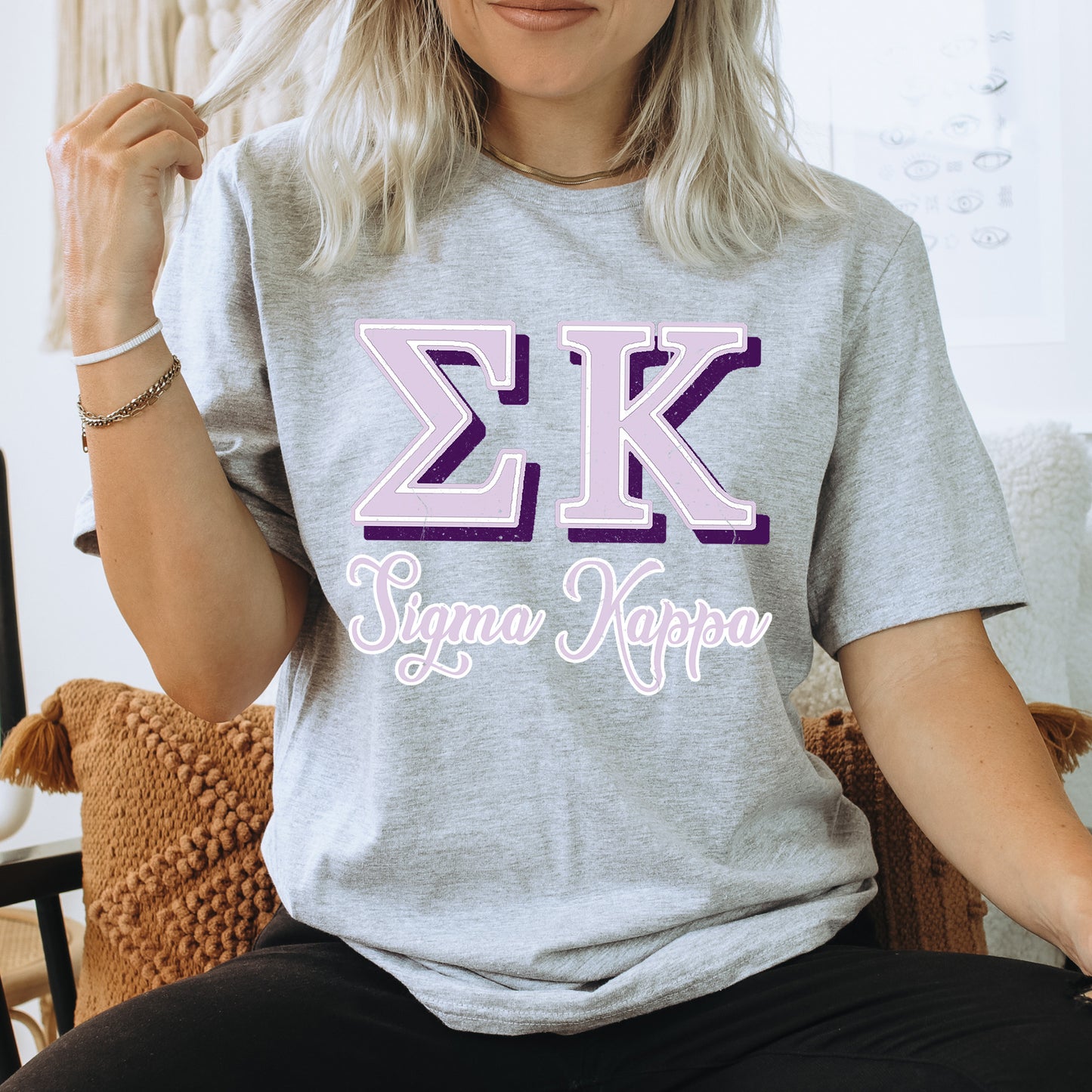 Sigma Kappa Greek Colors Sorority T-shirt= _ 36091g