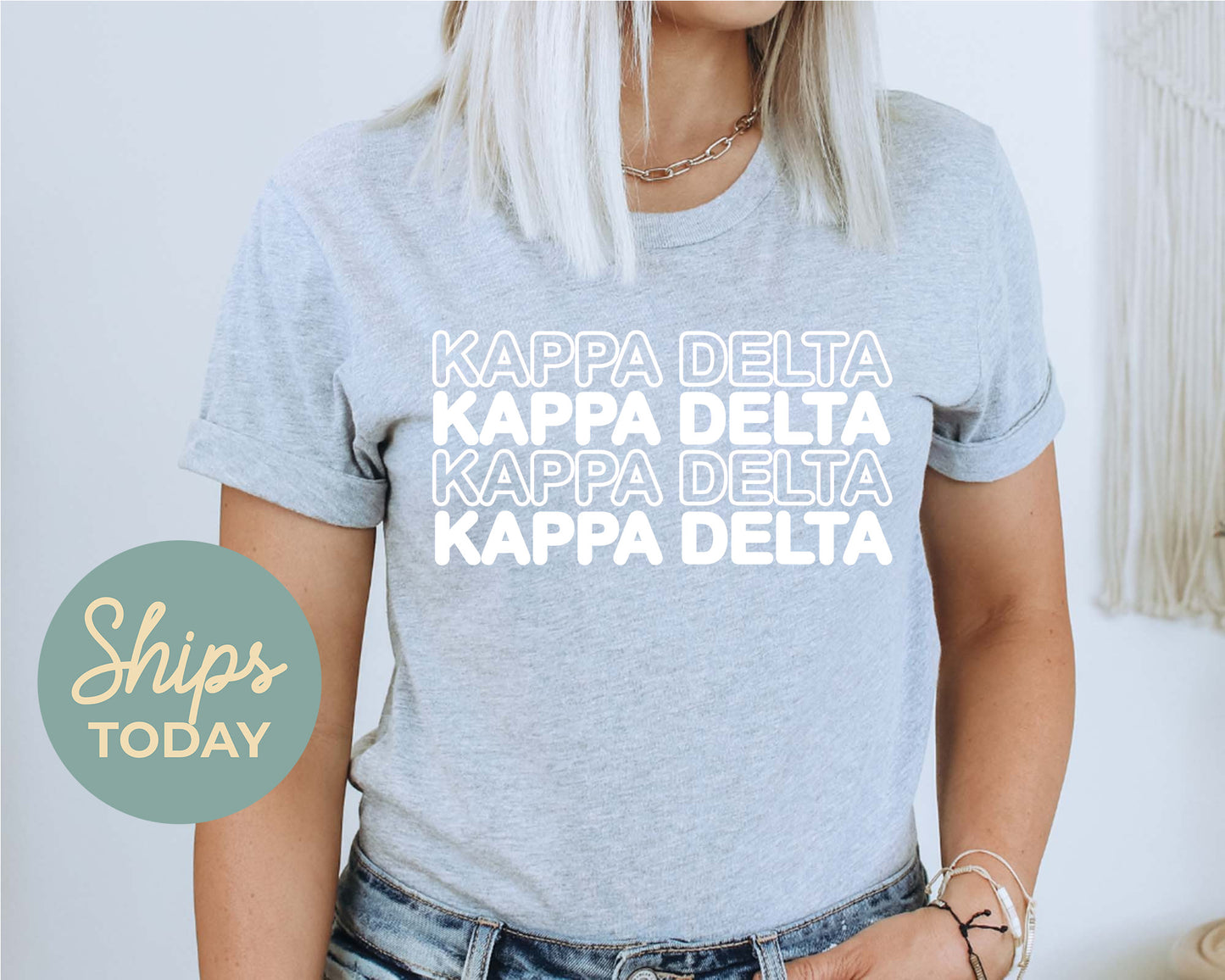 Kappa Delta Bold Bubble Letter Sorority T-shirt _ 2228g