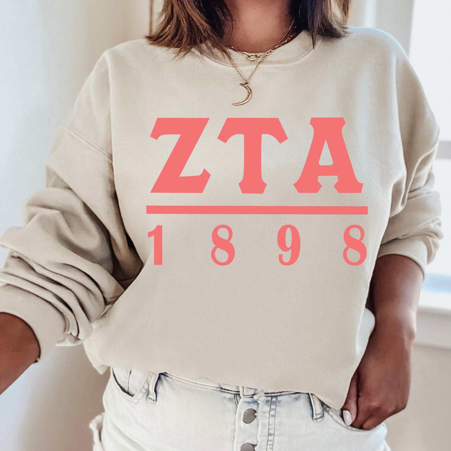 Zeta Tau Alpha Monochromatic Sorority Sweatshirt _ 30868g