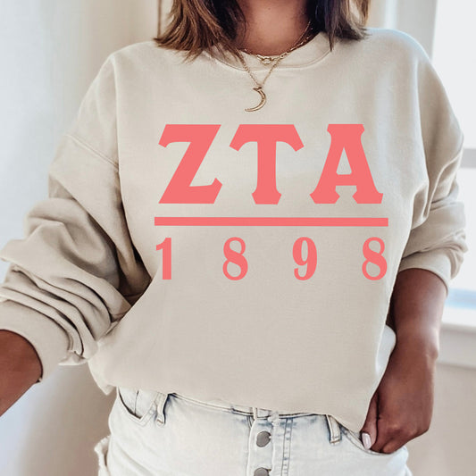 Zeta Tau Alpha Monochromatic Sorority Sweatshirt _ 30868g