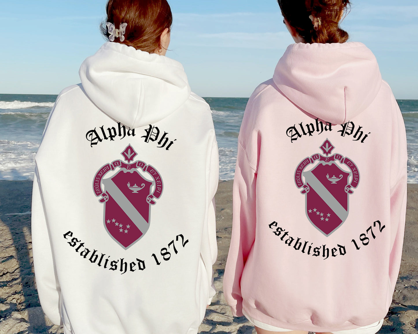 Alpha Phi Old English Crest Sorority Hoodie _ 32925g