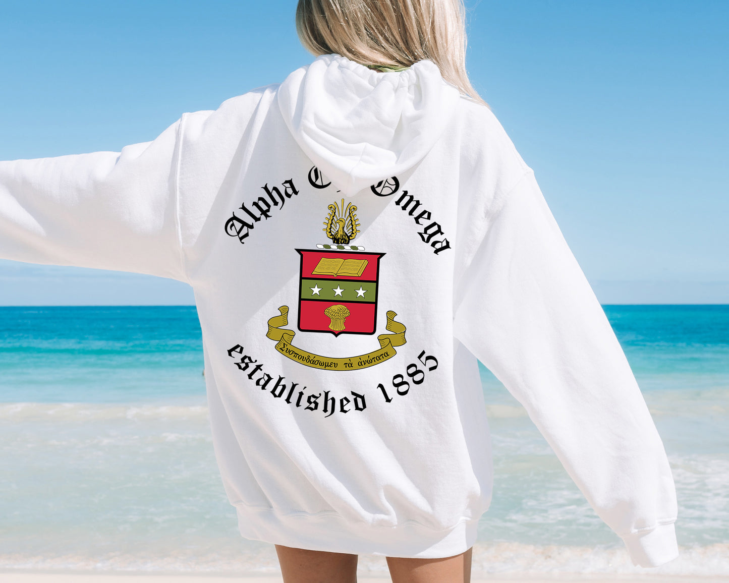 Alpha Chi Omega Old English Crest Sorority Hoodie _ 32920g
