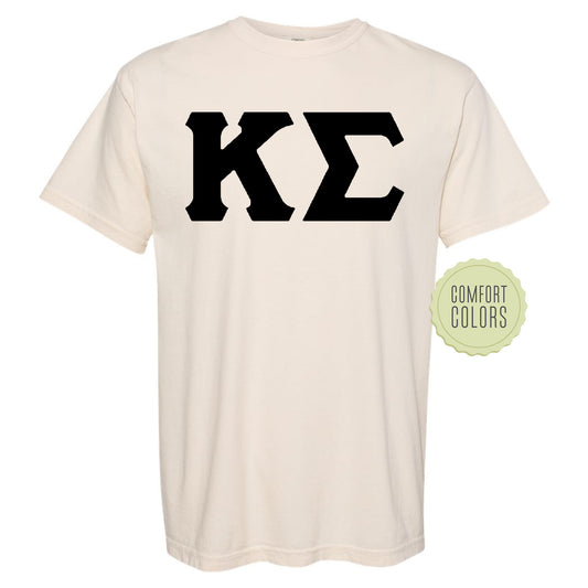 Kappa Sigma Black Letters Comfort Colors Farternity T-shirt _ 34919g