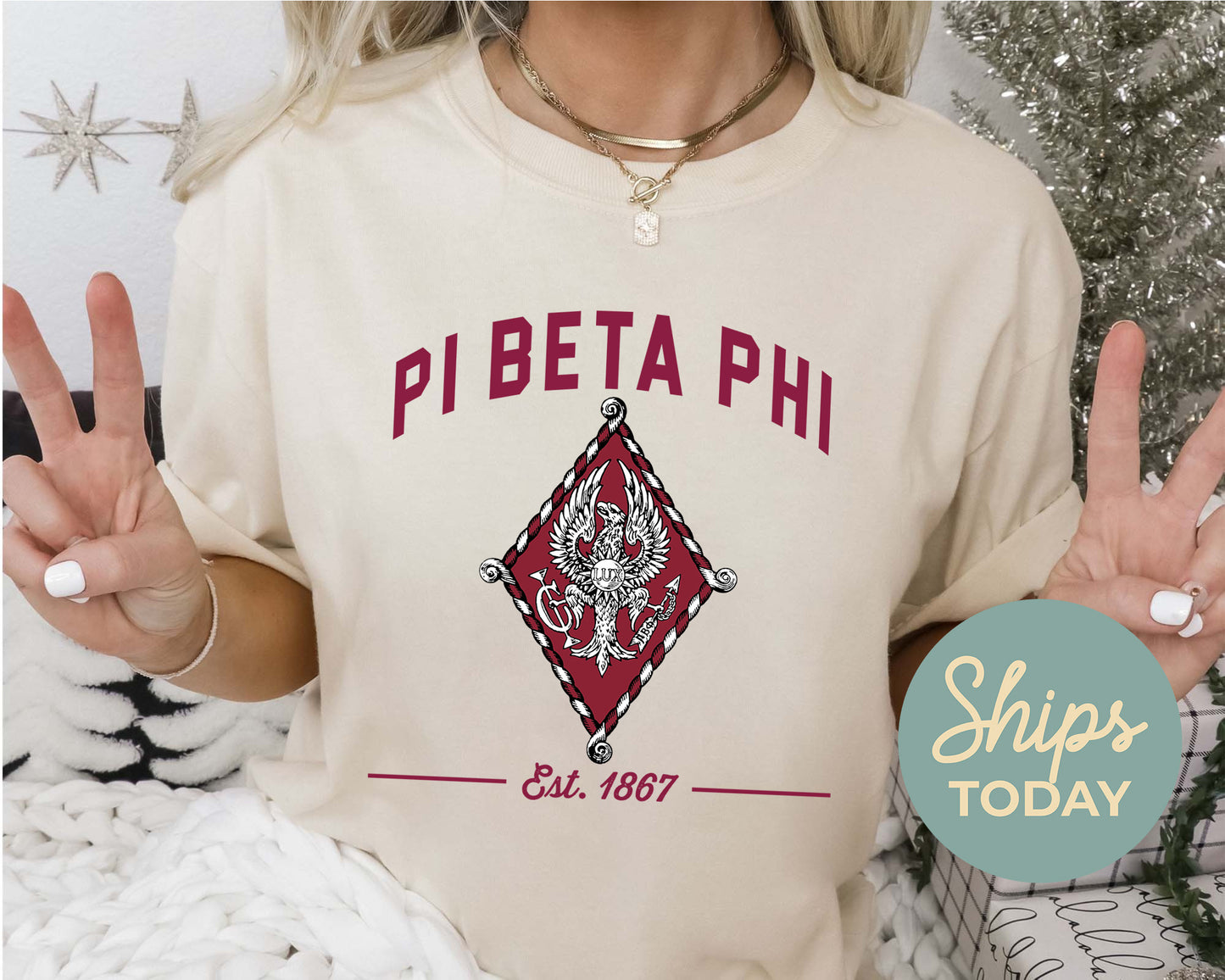 Pi Beta Phi Loyalty Crest Sorority T-shirt _ 4440g