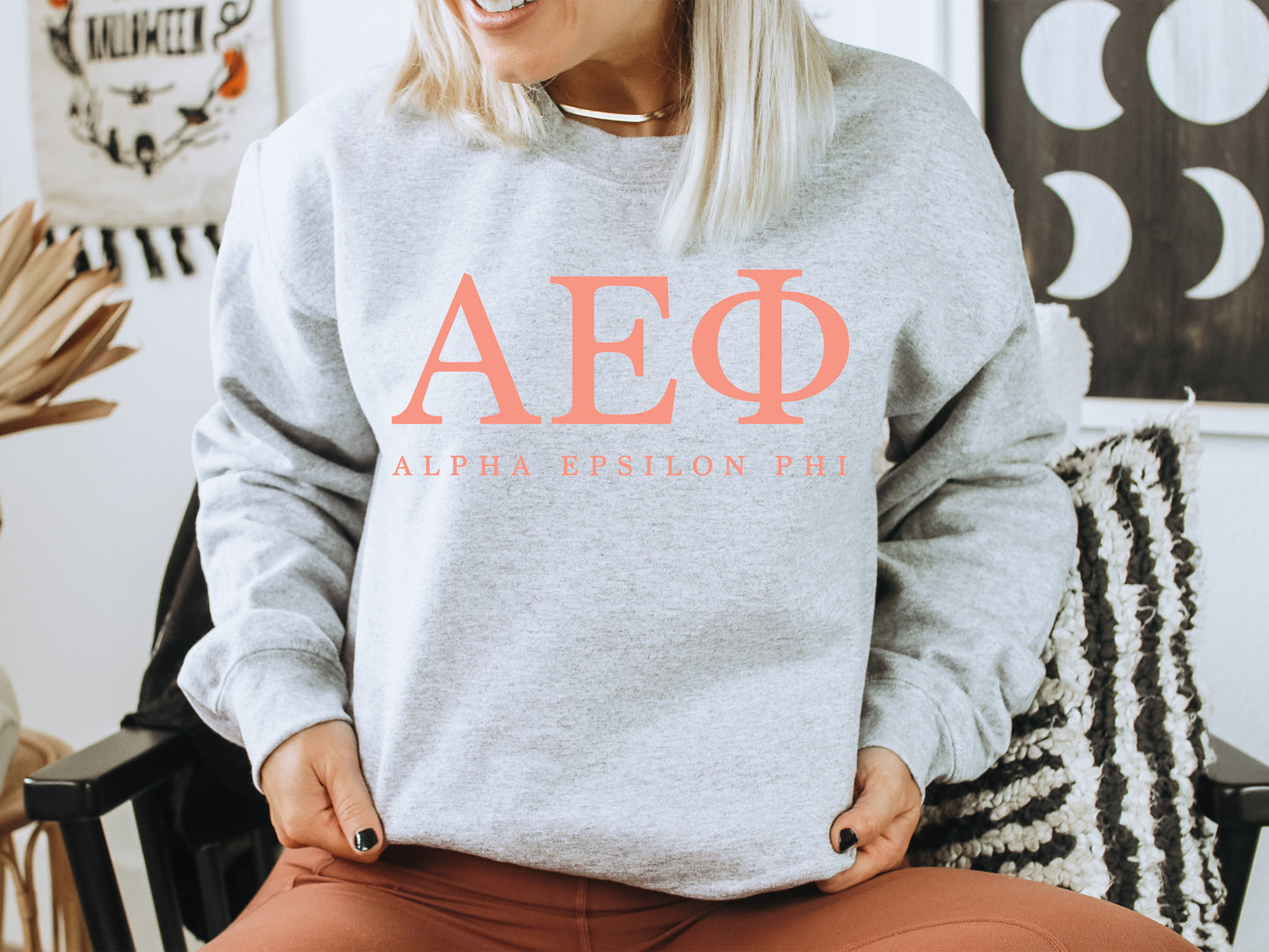 Alpha Epsilon Phi Pink Personality Sorority Sweatshirt _ 650g