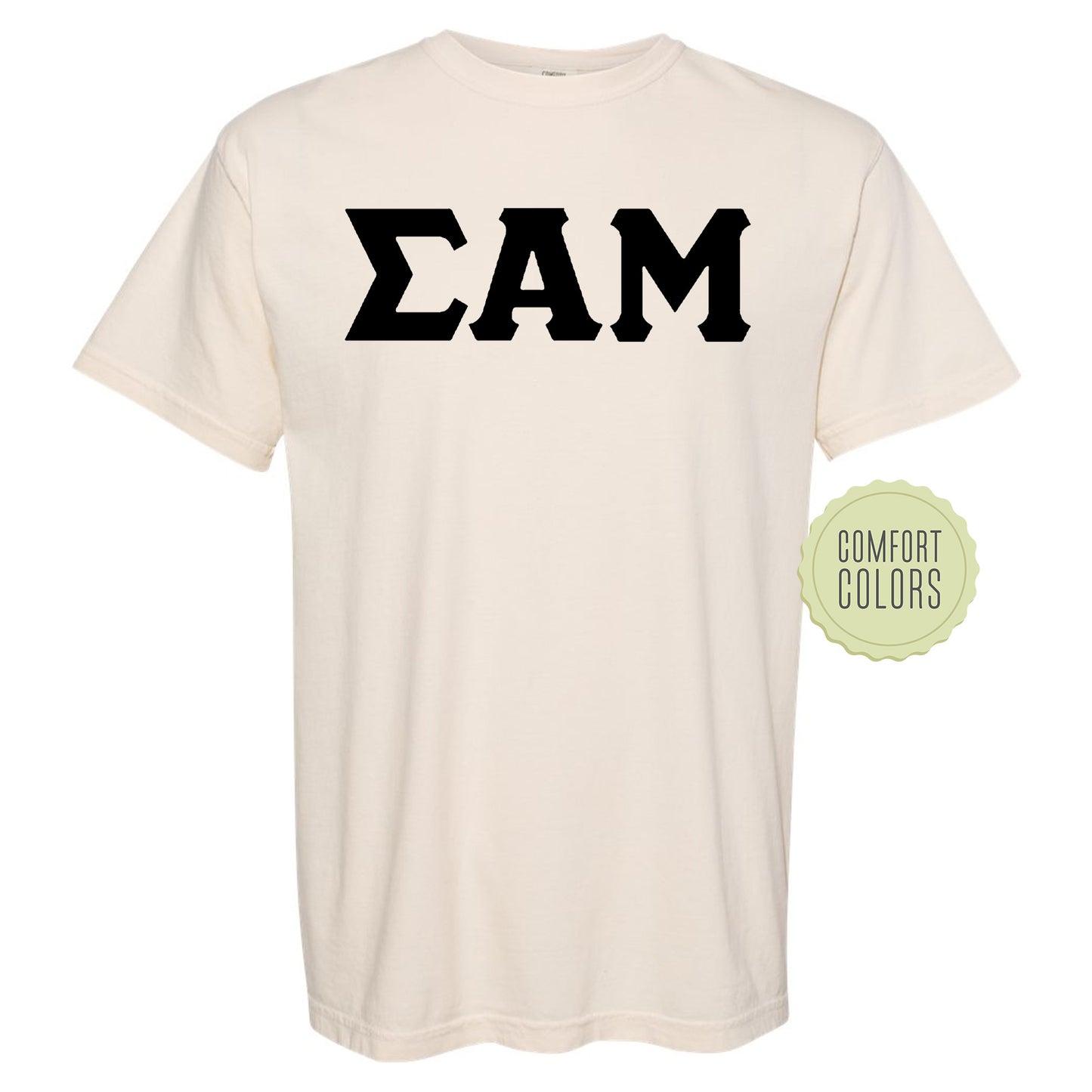 Sigma Alpha Mu Black Letters Comfort Colors Farternity T-shirt _ 34928g