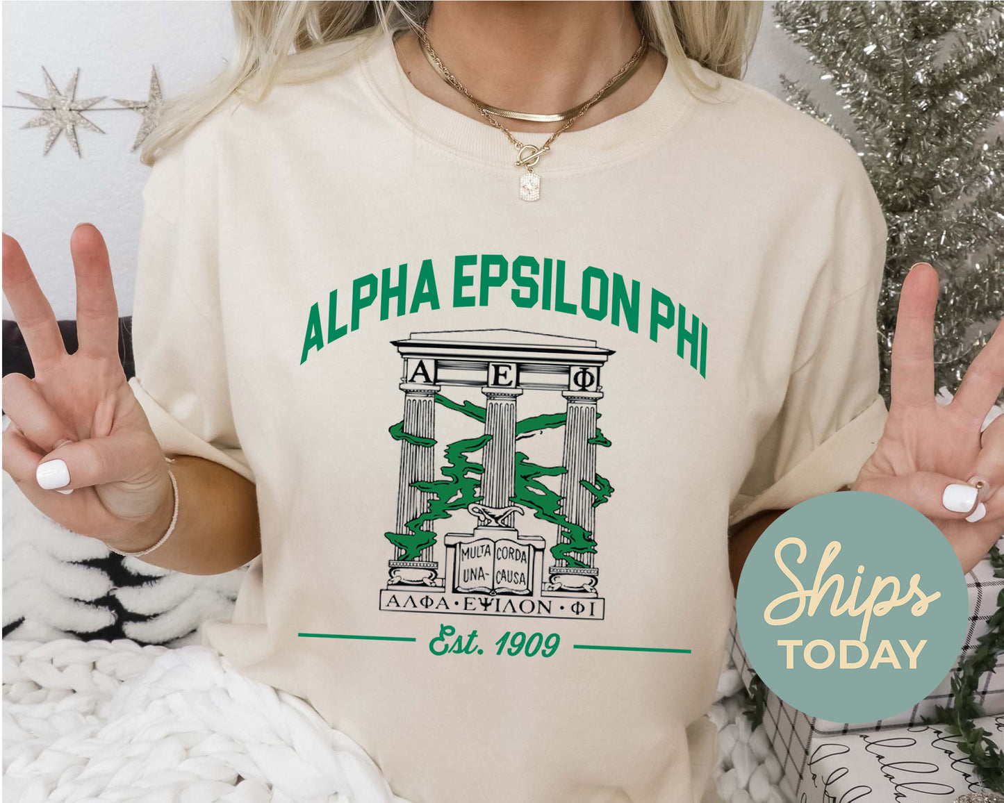 Alpha Epsilon Phi Loyalty Crest Sorority T-shirt _ 4422g