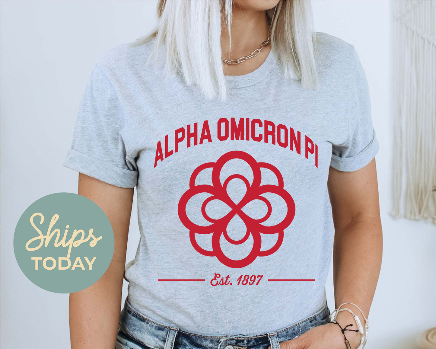 Alpha Omicron Pi Loyalty Crest Sorority T-shirt _ 4424g