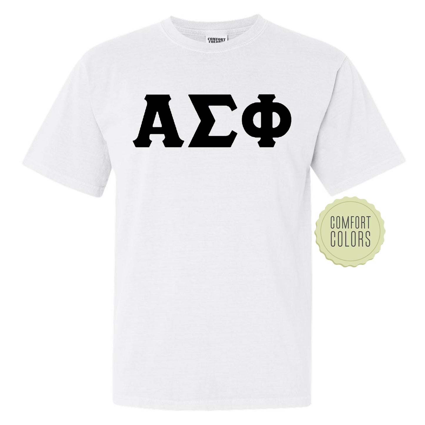 Alpha Sigma Phi Black Letters Comfort Colors Farternity T-shirt _ 34909g