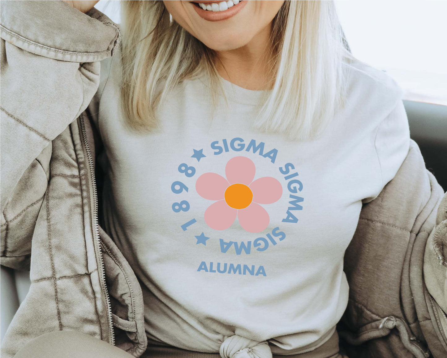 Sigma Sigma Sigma Floral Alumna Sorority T-shirt _ 2574g