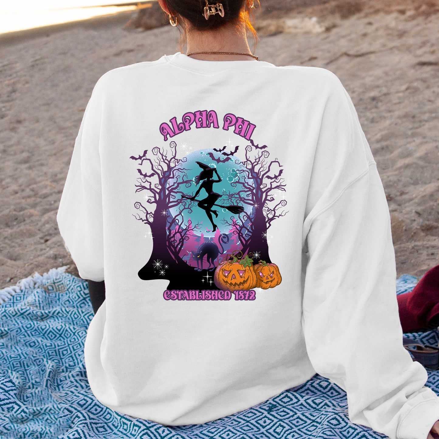Alpha Phi Halloween Witch Sorority Sweatshirt _ 36231g