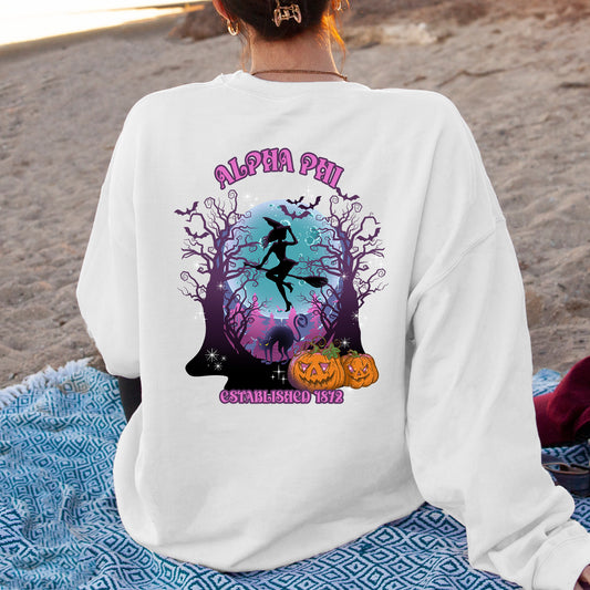 Alpha Phi Halloween Witch Sorority Sweatshirt _ 36231g