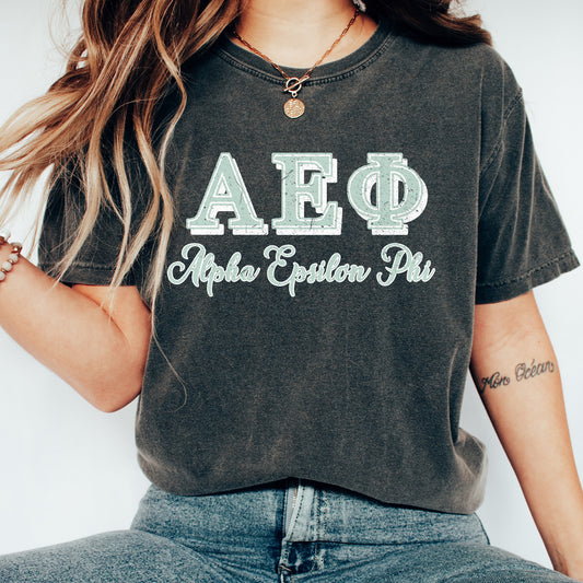 Alpha Epsilon Phi Greek Colors Sorority T-shirt _ 36071g