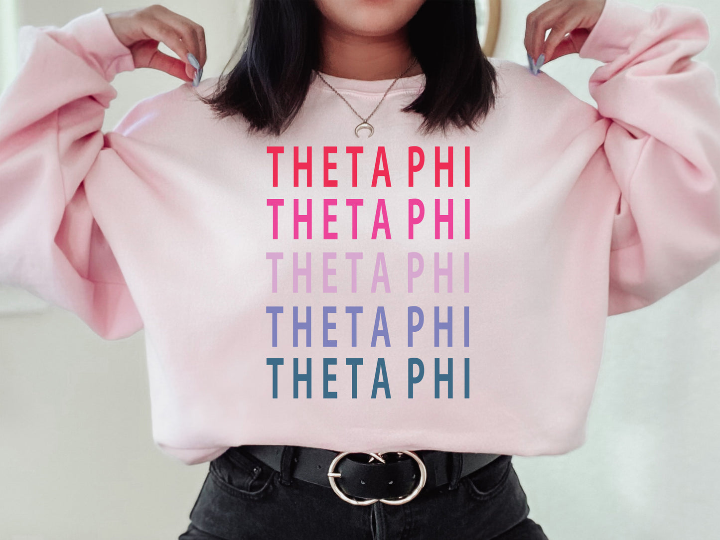 Theta Phi Alpha Bright and Stacked Sorority Sweatshirt _ 25g