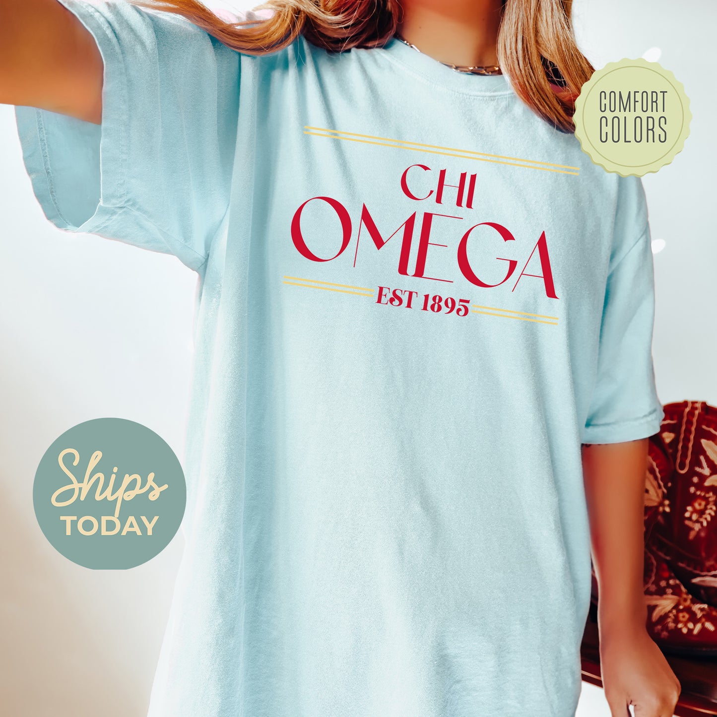 Chi Omega Greek Harmony Comfort Colors Sorority T-shirt _ 34973g
