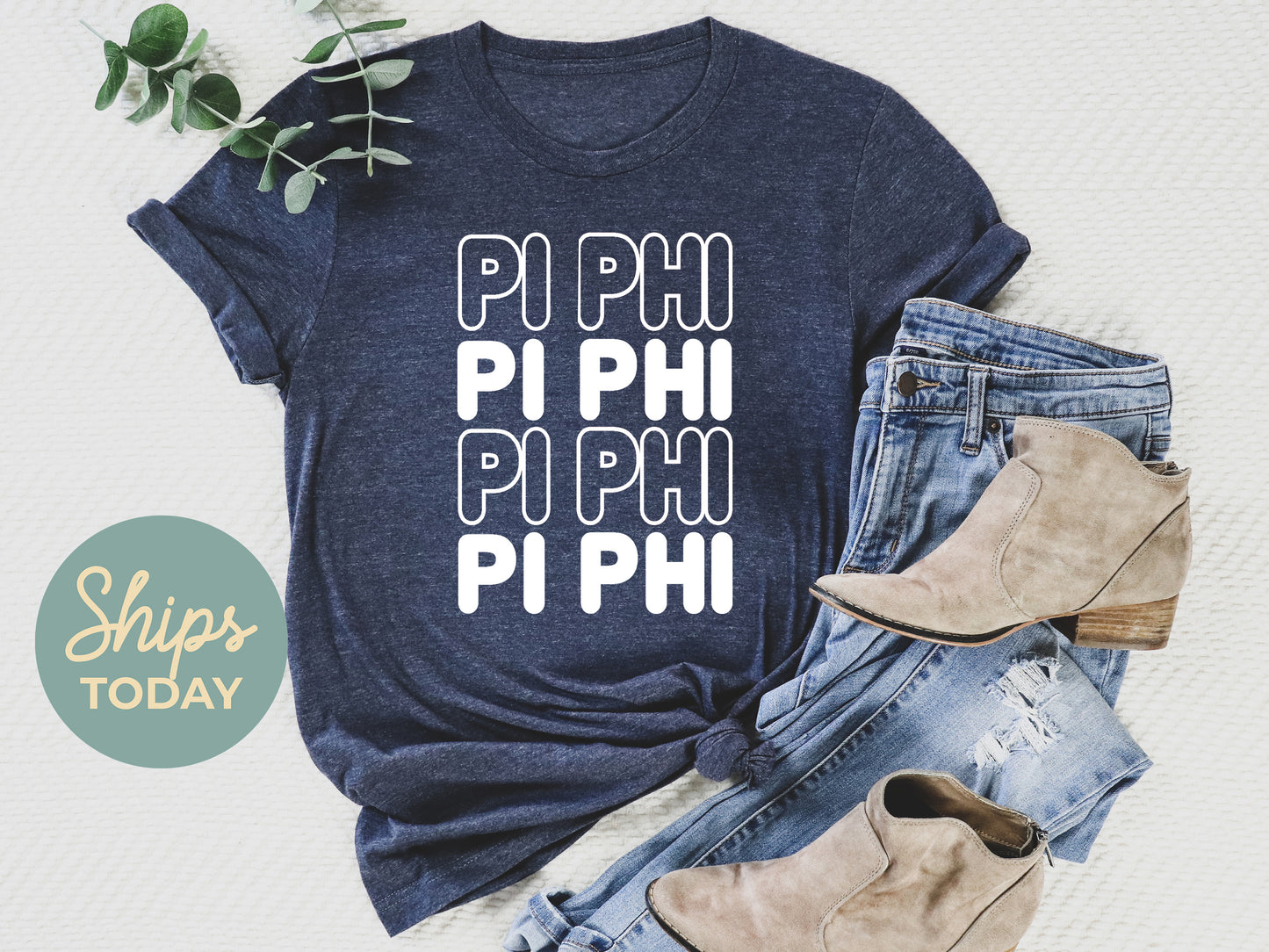 Pi Beta Phi Bold Bubble Letter Sorority T-shirt _ 2232g