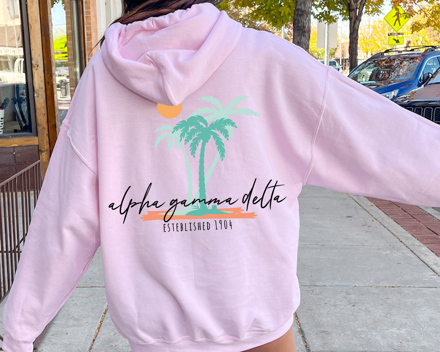 Alpha Gamma Delta Island Sisterhood Sorority Hoodie _ 33562g