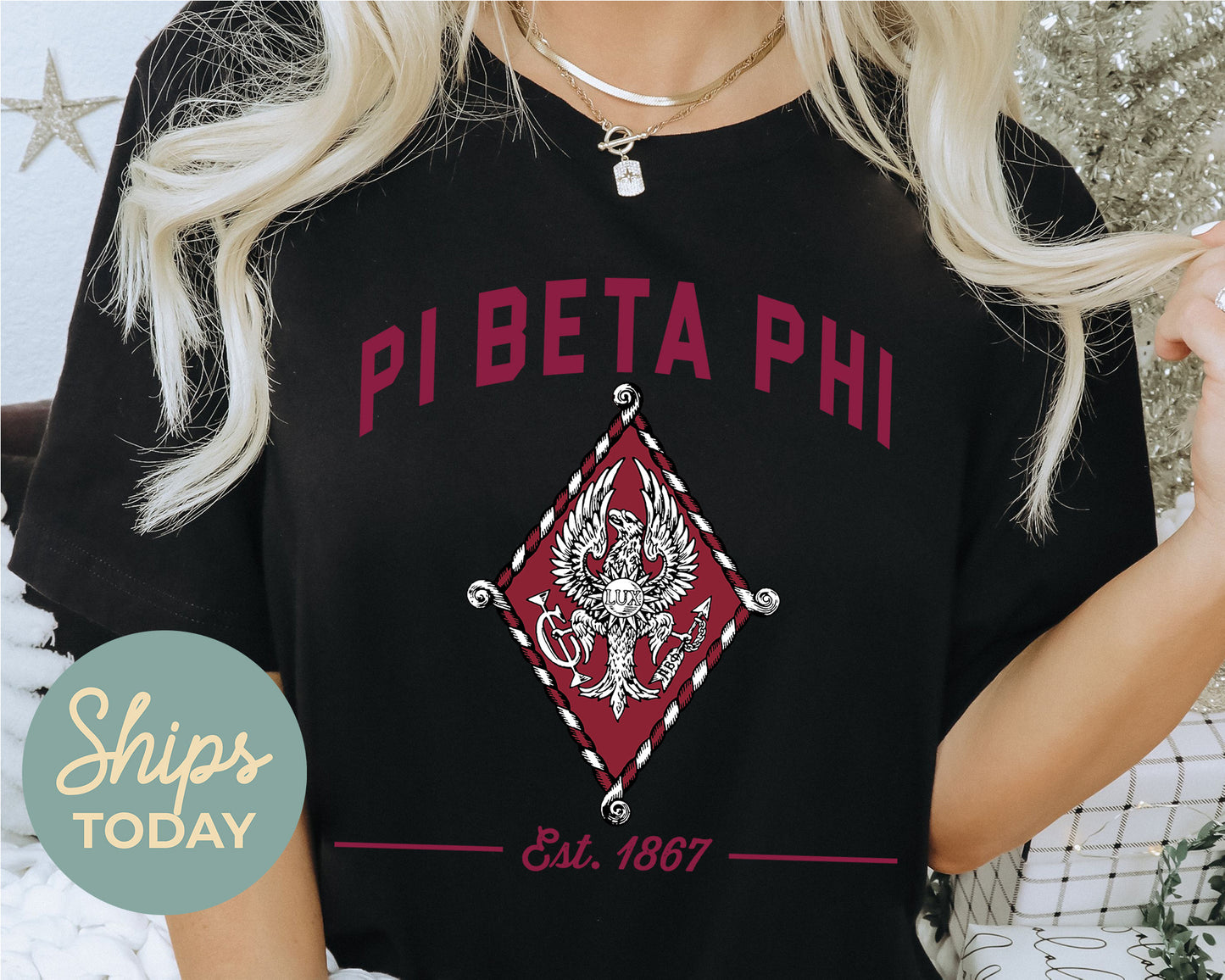 Pi Beta Phi Loyalty Crest Sorority T-shirt _ 4440g