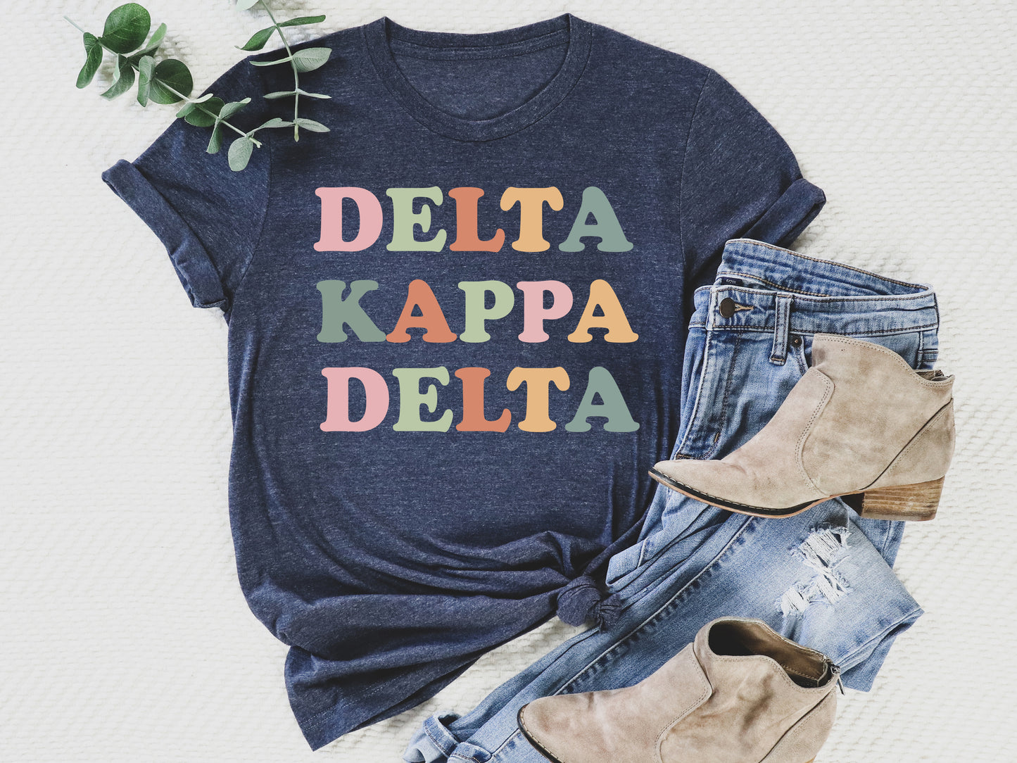 Delta Kappa Delta Bright and Colorful Sorority T-shirt _ 3470g