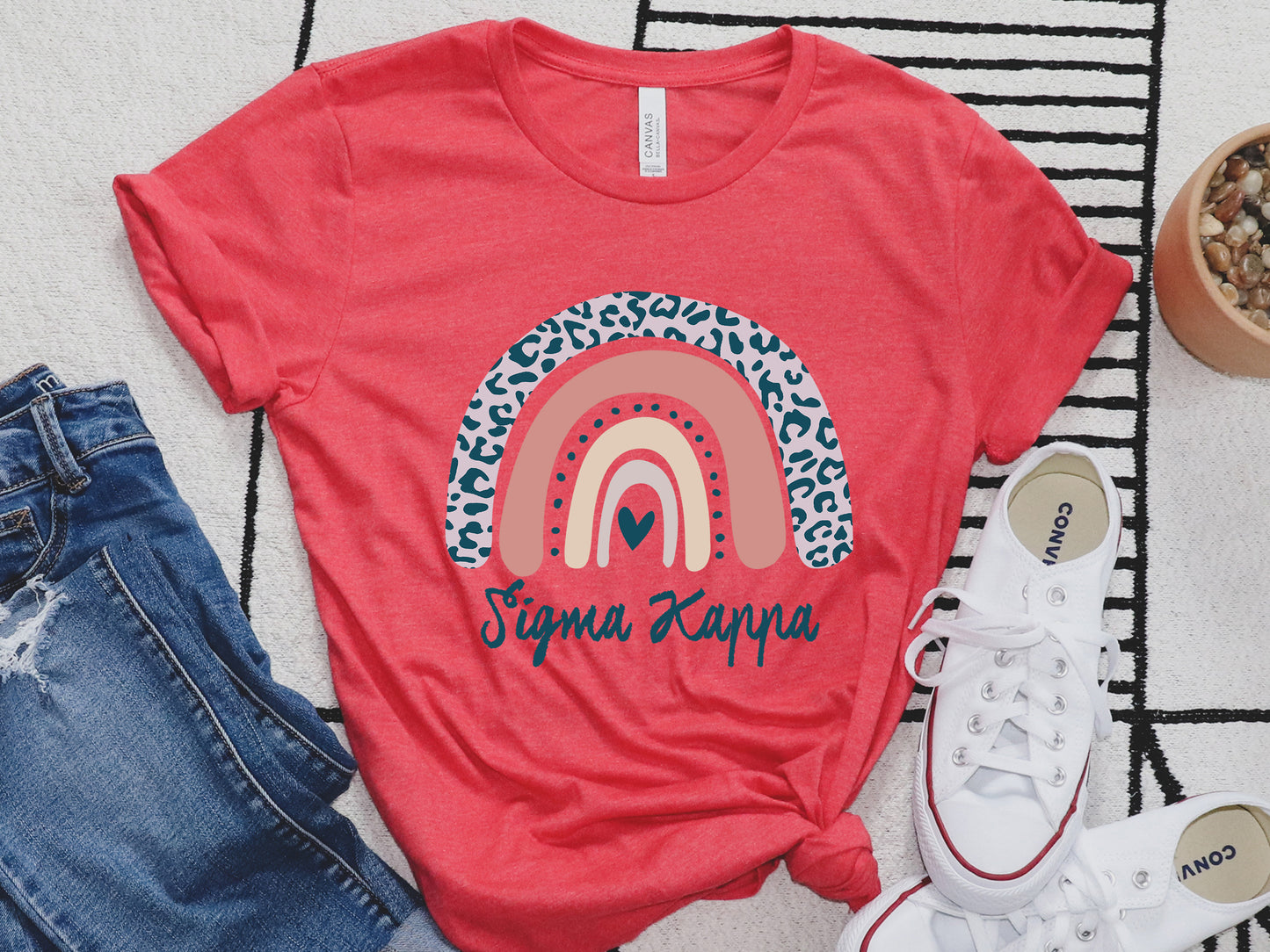 Sigma Kappa Greek Rainbow Sorority T-shirt _ 2755g