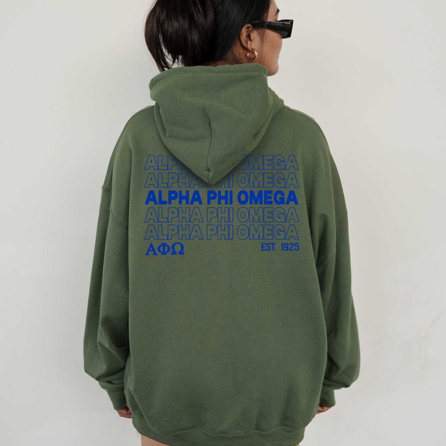 Alpha Phi Omega Repeating Letters COED Hoodie _ 35585g